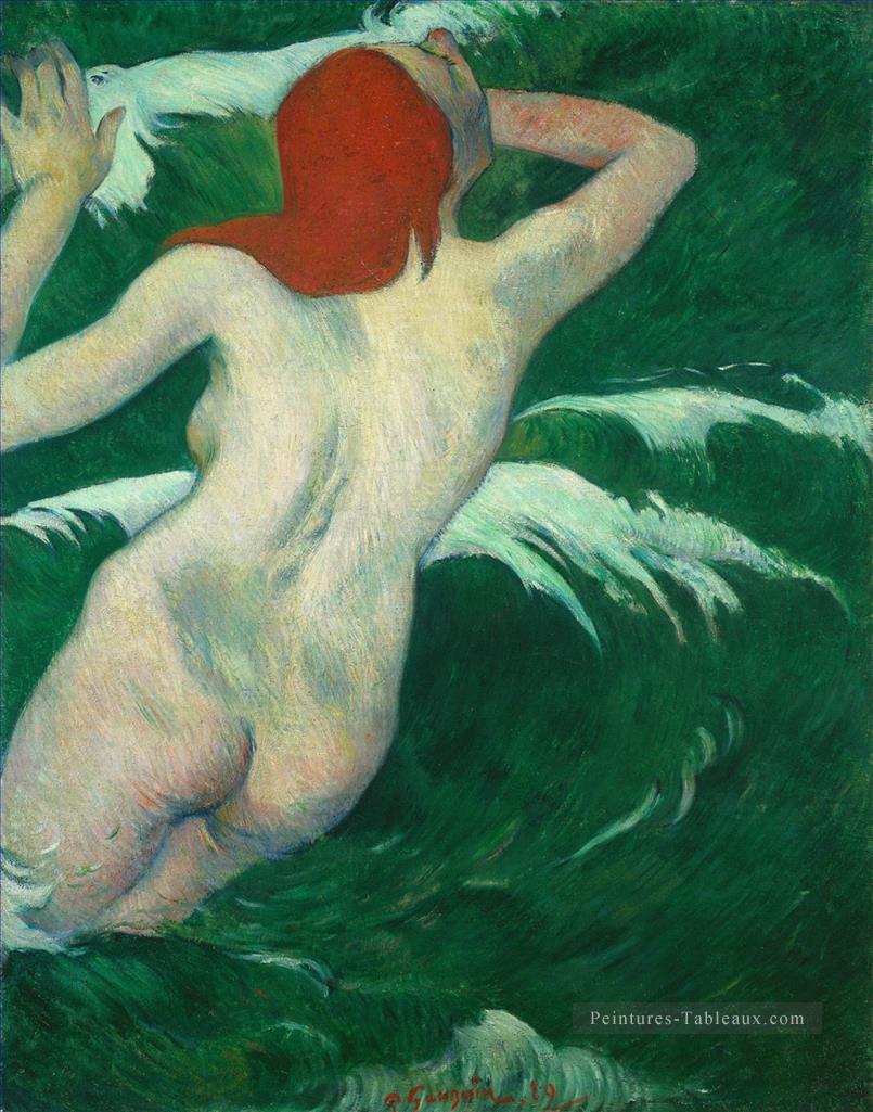 In the Waves or Ondine Paul Gauguin nude impressionism Peintures à l'huile